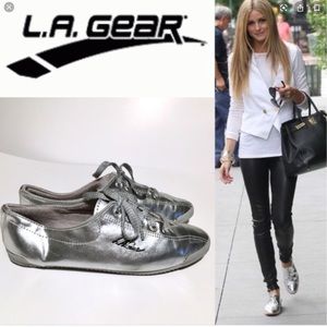 LA Gear Vintage Silver Sneakers 7.5 New